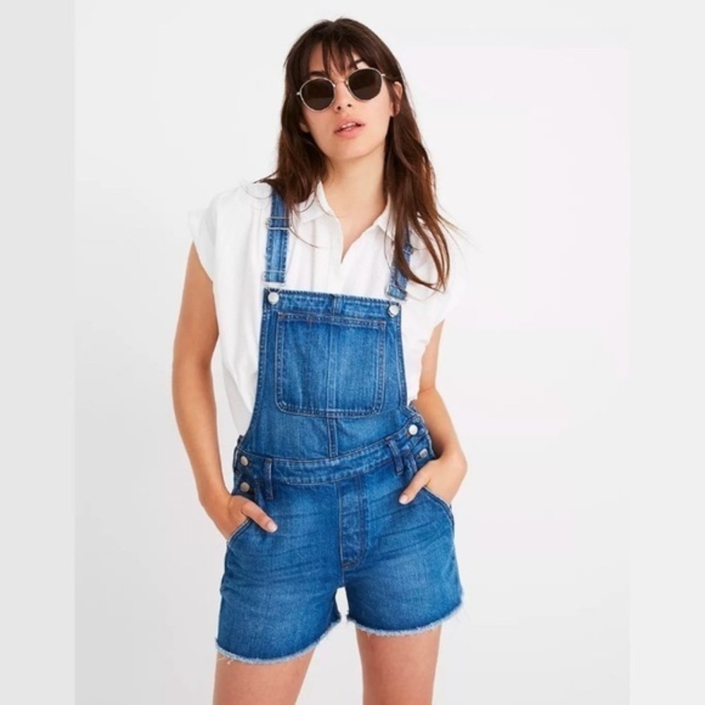 Madewell Overall Jean Shorts Size XL